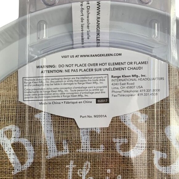 Range Kleen Burlap Blessings Farmhouse Range Stove Covers Round Set of 4 Round - Picture 10 of 12